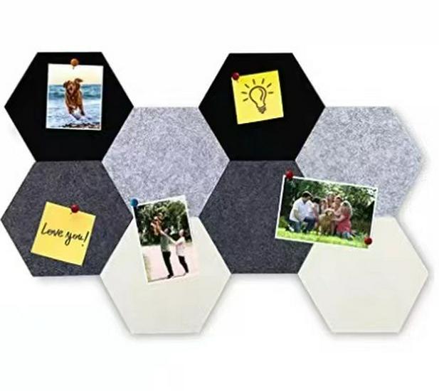 Hexagon Felt Pin Board: Colorful Self-Adhesive Memo & Message Board for Home Decor, Sound-Absorbing Photo Wall