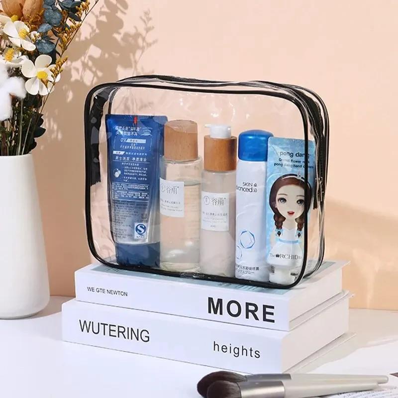 3Pcs Set Transparent Toiletry Bags Large Capacity Stroller Bag Travel Organizer Storage Pouch Makeup Cosmetics Bag Multifunction
