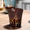 MGOXO Cut Glass Tumblers 260ml Rock Beer Sake Whiskey Chrysanthemum Dishwasher Handcrafted by in a Paulownia Wood Suitable for and Stylish and Popular