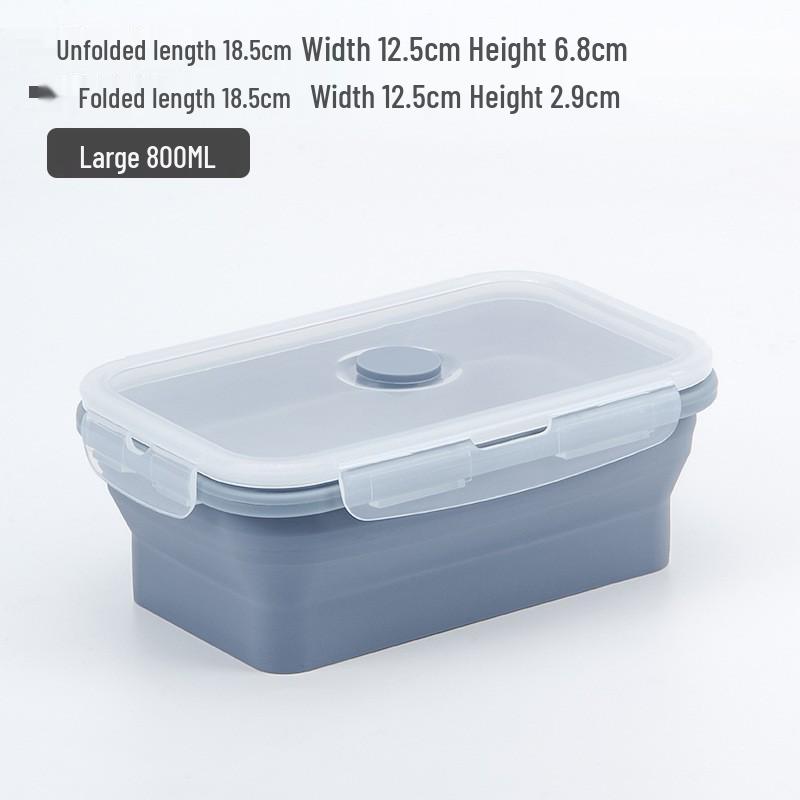 Collapsible Silicone Lunch Box Set: Microwave Steaming, Fresh-Keeping, 4-Piece Bento for Office & Picnic