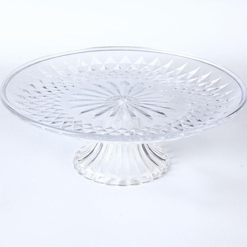 Acrylic Clear Serving Plates Fruit Dessert Salad Tray Cupcake Display Stand Round Dinner Plate Kitchen Supplies