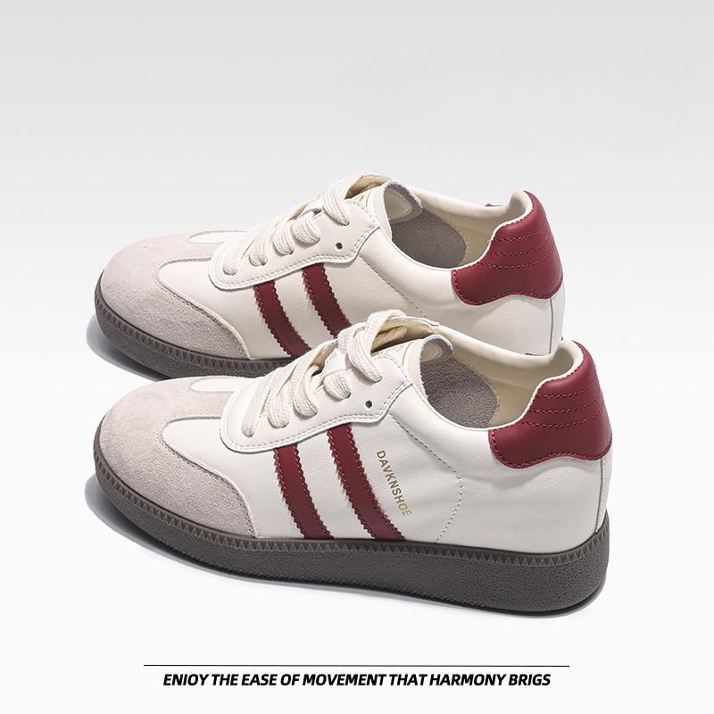 

Кроссовки De Training с толстой подошвой, дышащие, ретро, полосатые, повседневные, белые туфли 39 красный