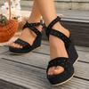 Wedge Sandals for Women's Outer Wear Summer Style New Style with Thick Soles