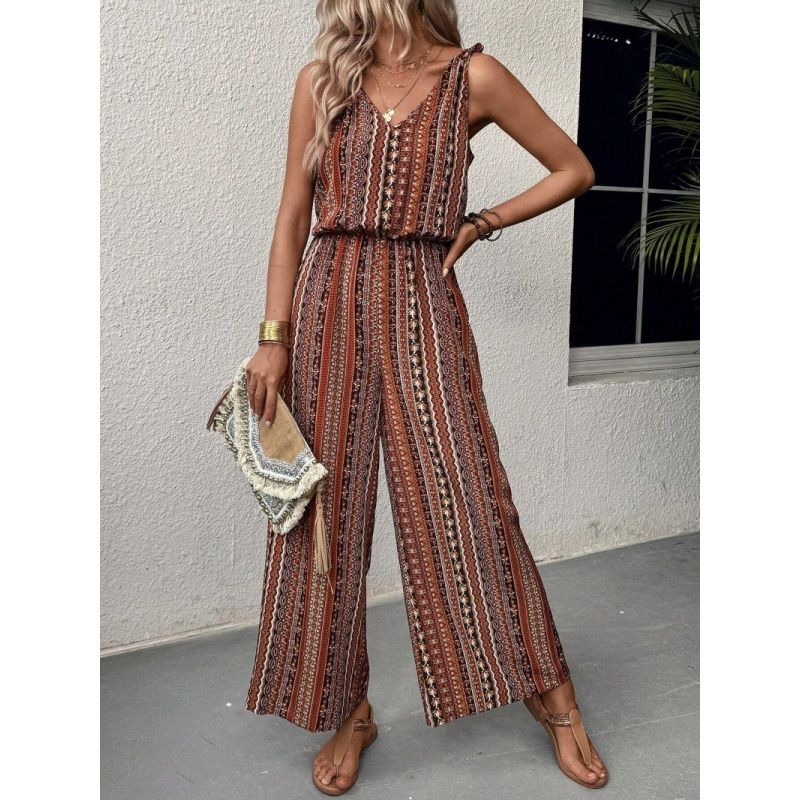 Summer Autumn Women Jumpsuit Ladies Clothes Sling Elastic Waist Jumpsuit