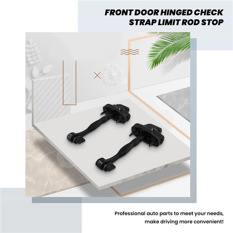 

2Pcs Front Door Check Strap Limit Rod Stop BM51-A23500-AA 1714637 For Ford Focus 2012- Door Hinges BM51A23500AA BlackSilver