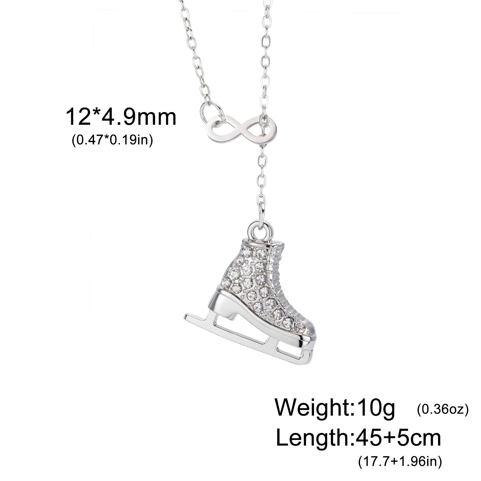 

Crystal Ice Skate Shoes Necklace for Women Infinity Love Pendant Rhinestone Zircon Charms Romantic Jewelry Ice Skater Gifts