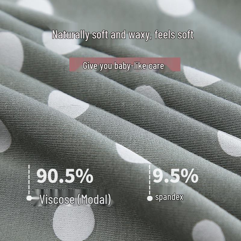 Zestaw 4 szt. Damskie Majtki Plus Size z Wysokim Stanem z Modalnu - Oddychające, Wygodne, W Kropki