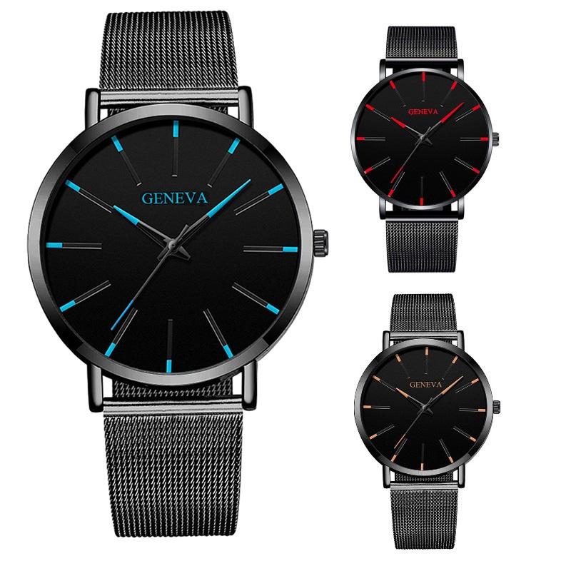 Wrist Quartz Analog Watch Men Stainless Steel Buckle Casual Pendant Accessories