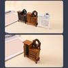 Dollhouses Furniture 1/16 Wood Dressing Table with Working Drawers and Cabinet for Craft Model Project Scene Decoration