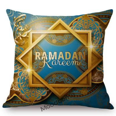 Eid Mubarak Ramadan Decoration Islamic Moon Moslem Muslim Art Home Decorative Sofa Throw Pillow Case Cotton Linen Cushion Cover