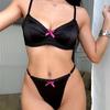 French Ice Silk Underwear Set for Women Sexy Ultra Thin Push Up Bra Set High Quality Comfort Lingerie Brassiere and Thongs Sets