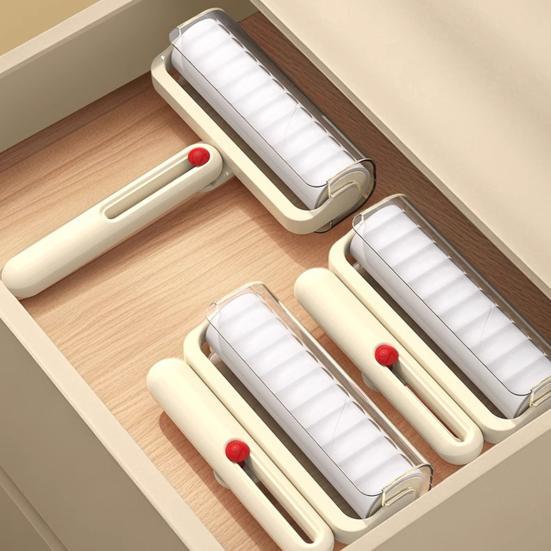 Lint Roller Ergonomic Non-Slip Foldable Handle Tear-off Sticky Sheets Reusable Lint Roller Cat Hair Remover Tool