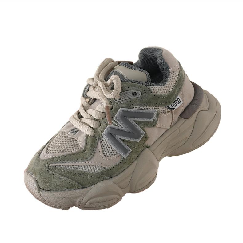 Dětské Dad Shoes [Alphabet Sports] Jaro a Podzim Nové 23107 Kluci a Holky Yuanzu Zelená Šedá Starší Děti EVA