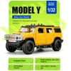 1:32 H2 Alloy Off Road Vehicle Diecast Model Toys Car Sound Light Pull Back Rubber Tire Doors Opened Models Children's Day Gifts