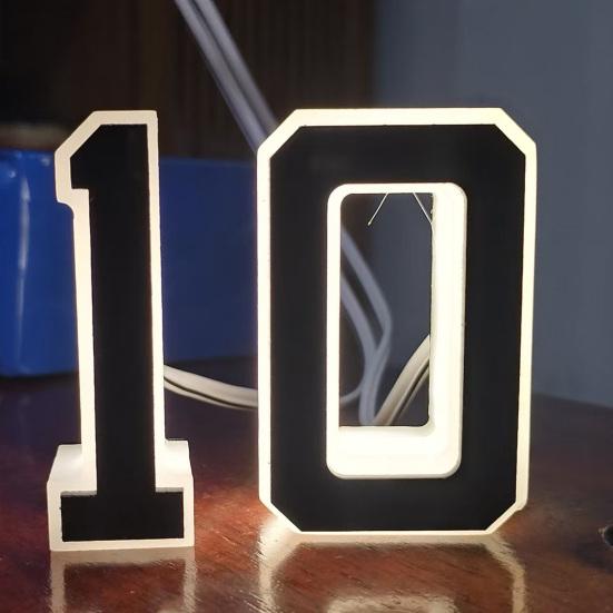 LED House Number Waterproof Acrylic Illuminated Home Address Number Modern Lighted House Number for Outside Yard Shop