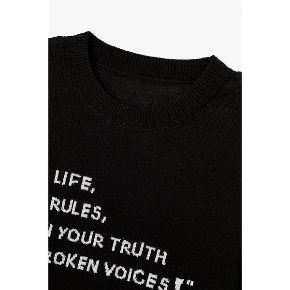 VOV Lettering Jacquard Knit Pullover 7156350003