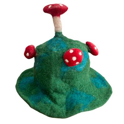 Felted Mushroom Hat – Moss Mountain Green