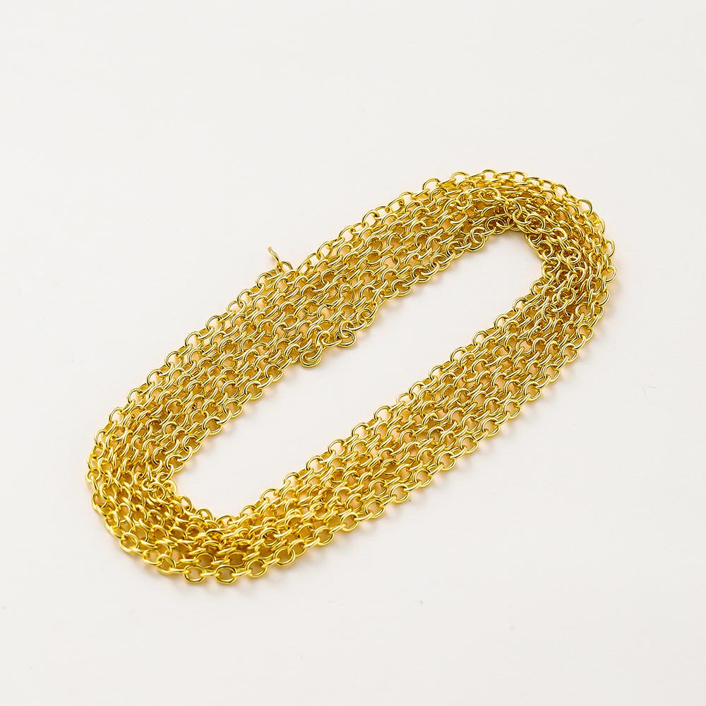 1Meterlot 14K 18K Gold Plated Brass Metal Round Link Cable Chains Diy Jewelry Making Chain For Needlework Jewelry Accessories
