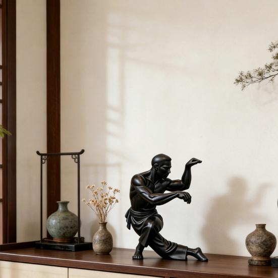 3D-gedruckte Kung-Fu-Figur Kung-Fu-Meister-Statue mit exquisiter Textur Stabile Basis