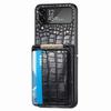 Business Full Protection Crocodile Leather Case For Samsung Galaxy Z Flip4 Flip 4 Zflip4 5g Card Pocket Cell Phone Cover
