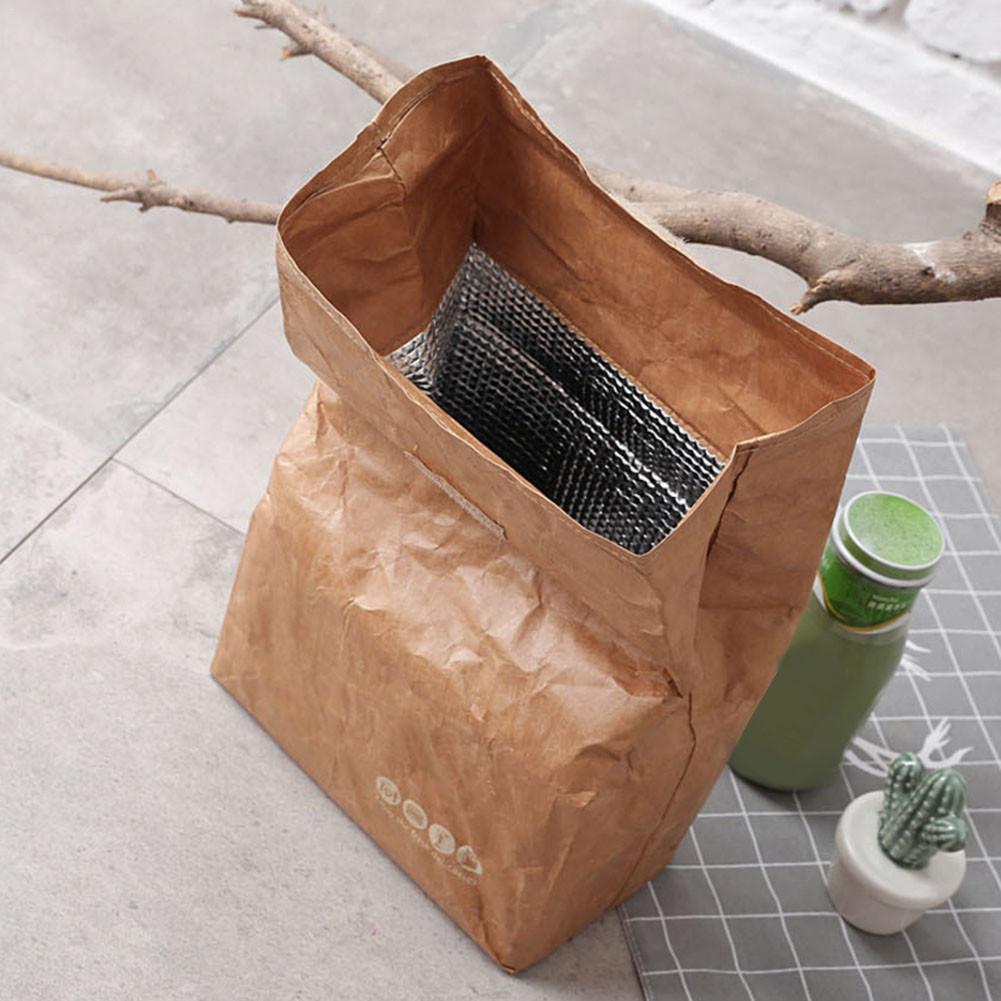 reusable brown paper lunch bolsa