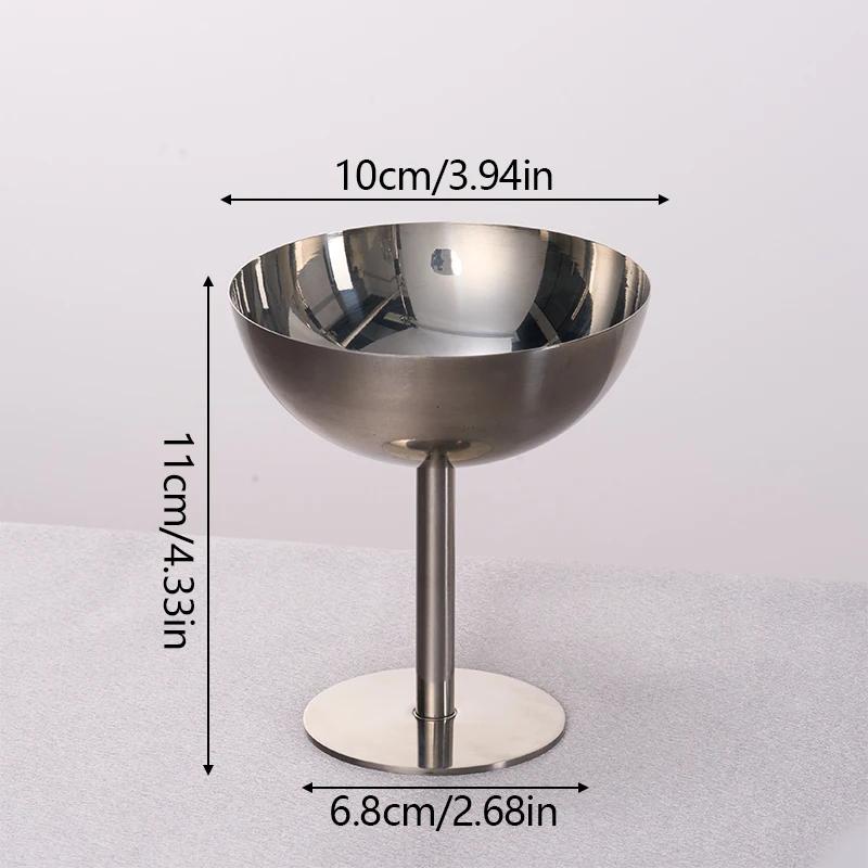 Oțel inoxidabil înghețată cupă fructe bol înalt picior milkshake desert cupă acasă multifuncționale recipiente lumină lux salată bol