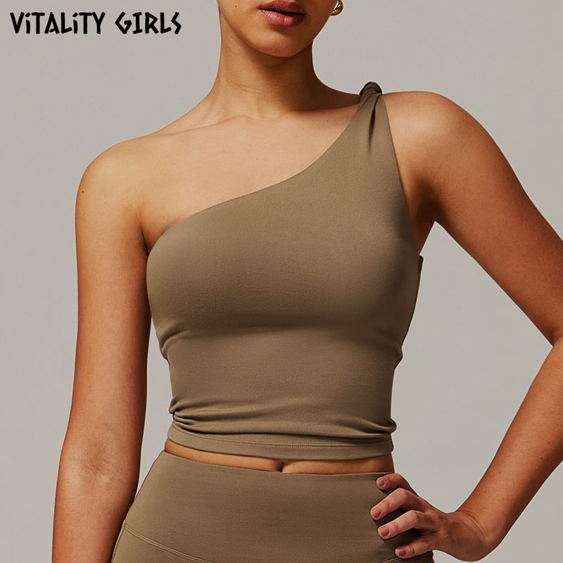 Vitality Girls Cloud Sense Oblique Shoulder Yoga Exercise Vest Women's Chest Pad Outwear Fitness Wait Lifting Intimates