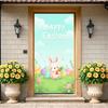spring Easter backdrop playful pastel colors indoor rabbit design colorful bunny banner for decoration