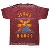 Jesus Raves Funny Electronic Music Festival DJ T Shirt Dance Graphic Cotton Streetwear Short Sleeve Birthday Gifts Tshirt Men