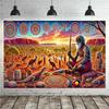 Indigenous Art Tapestry Retro Tribal Style Background Cloth Living Room Atmosphere Decorative Cloth Room Decoration