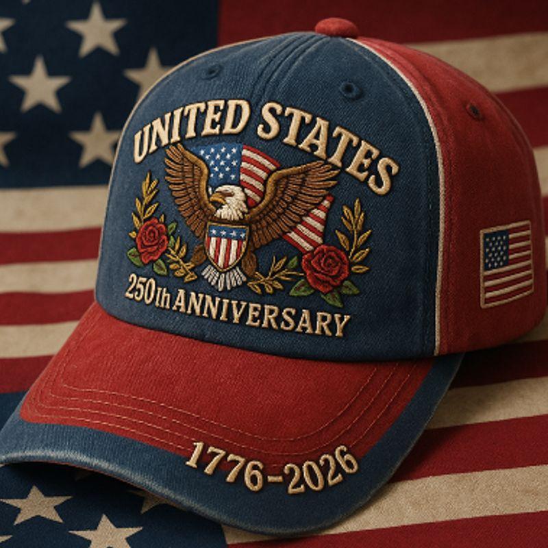 250th Anniversary 3D Printed Baseball Cap American Independence Day Commemorative Hat Outdoor Hat (55-60cm）
