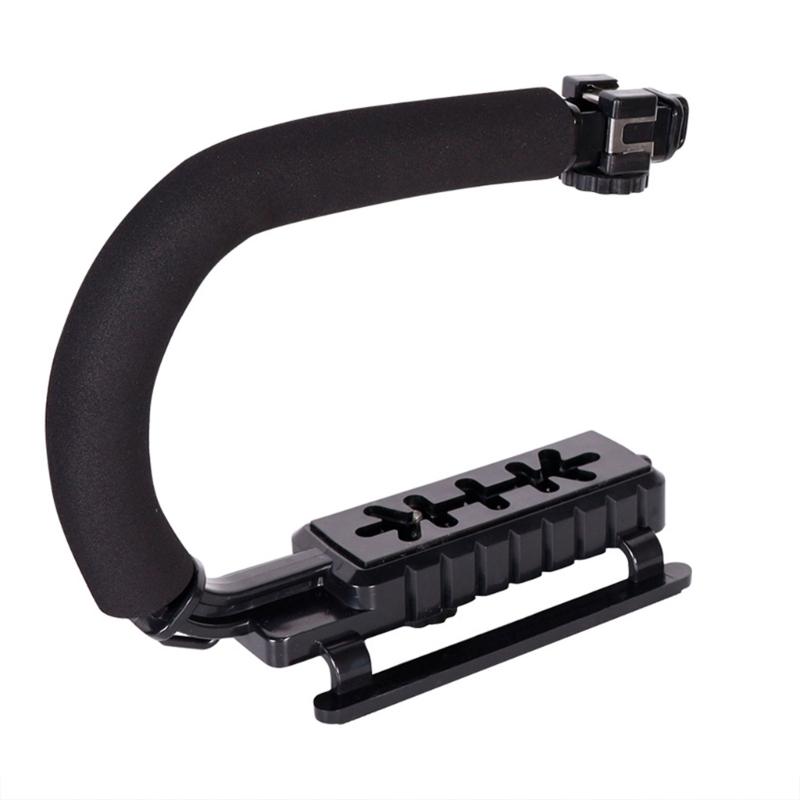Portable U-Grip Holder with Cold Shoe Mount and Anti-Skid Design Camera Holder for Steadier Shots and Smooth Movements