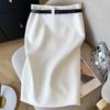 Premium Office Lady Pencil Skirt Women Spring Summer Elegant Beige Bodycon Hip Skirt Workwear