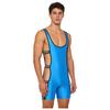 Men‘s Shiny One Piece Swim Bodysuit S-3XL Low Cut Neck Strappy Side Open Elastic Waistband Boxer Bottom for Bodybuilding Pool Training