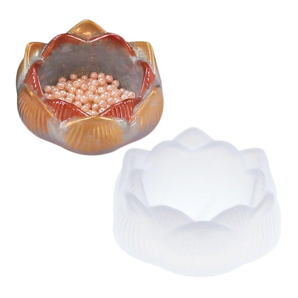 DIY Candle Holder Mold Silicone Candle Jar Mold Lotus Flower Silicone Mold  Home Decoration