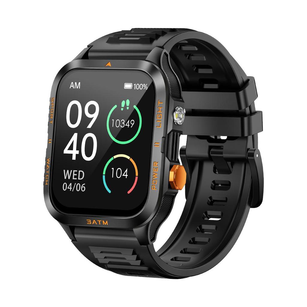 Smartwatch, QTLLBT, Outdoor-Sportuhr, unterstützt kabellose Anrufe, Fernfotoaufnahme und Musiksteuerung, überwacht über 100 Sportmodi, Herrengeschenk