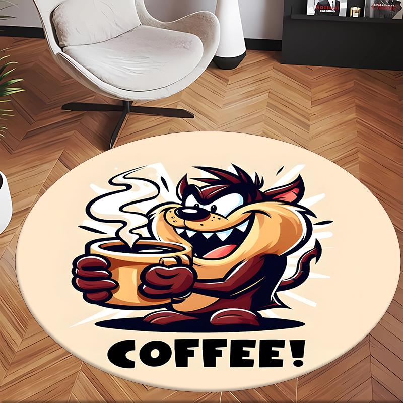 Taz (5) Round Office Rug Decorative Floor Rug for Office Bedroom Living Room and Home Space
