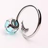 BELLA BOX Blue Crystal Mermaid Bubble Open Rings For Women Wedding Birthday Gift Fashion High Qualtiy Jewelry