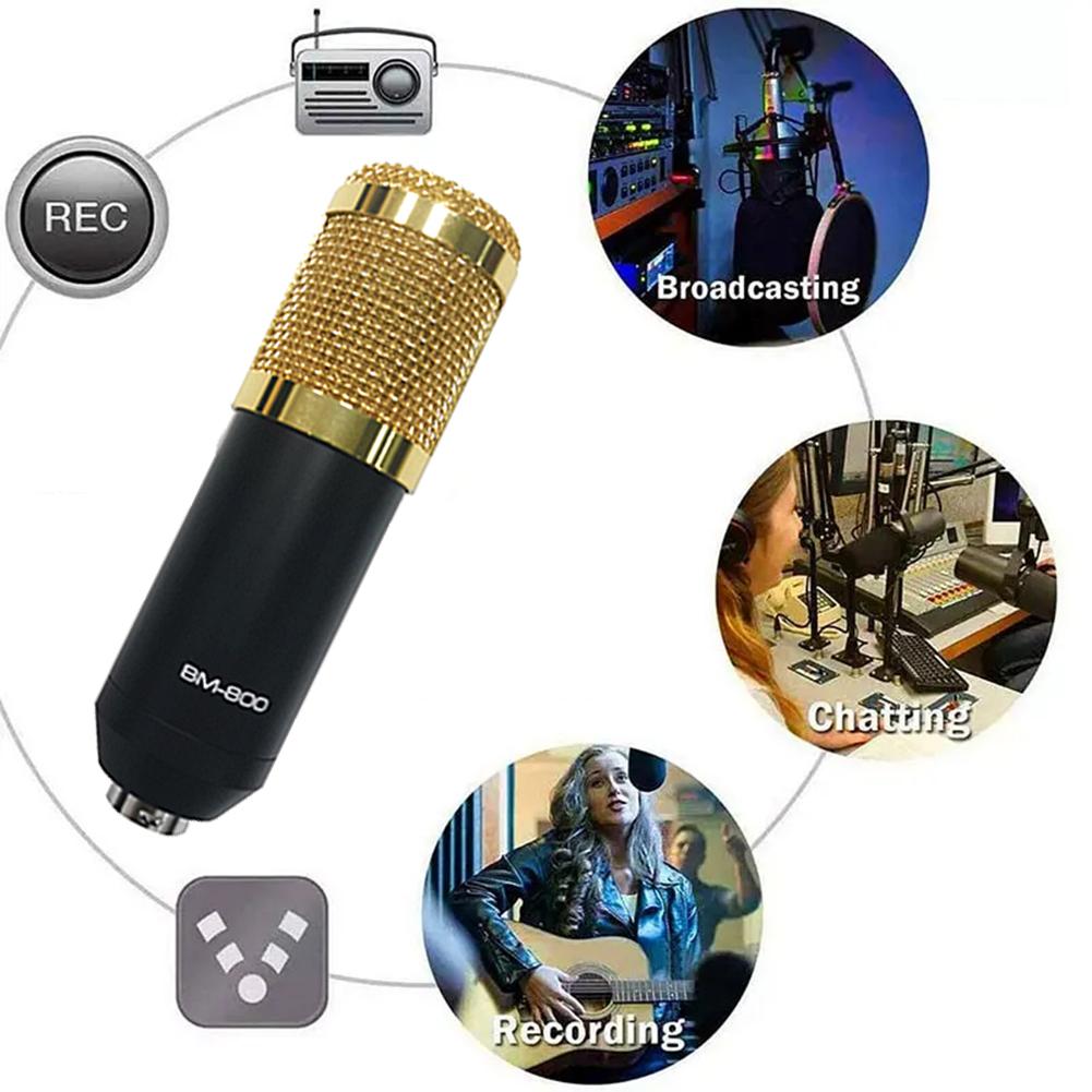 Podcast Equipment Bundle with Cantilever Stand Podcast Condenser Microfone V8 Live Sound Card & BM-800 Condenser Microphone