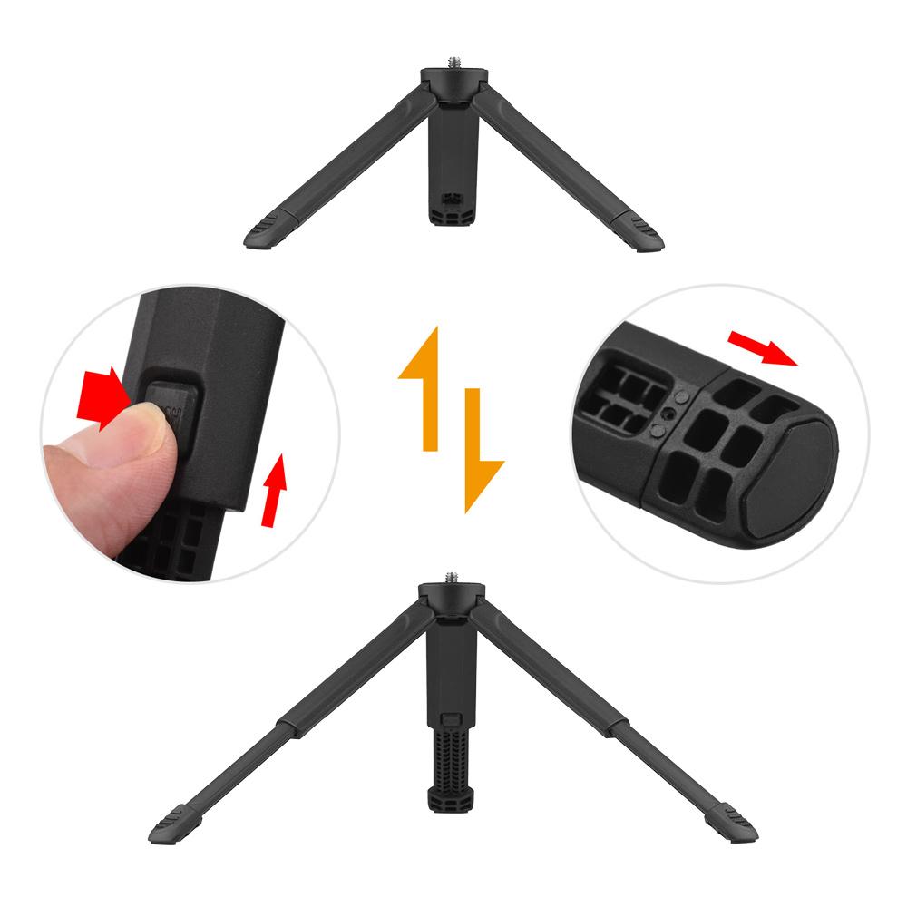 KINGJOY KT 26 Mini Desktop Tripod Rotatable Ball Head with Extendable Cold Shoe Phone Clip 1 4 Inch Screw for