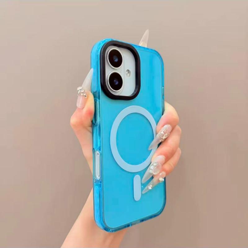 Barevný MagSafe kryt na telefon pro iPhone 17Air 16 15 13 14 12 11 17ProMax 16plus Bezdrátové nabíjení Měkký silikonový nárazníkový kryt