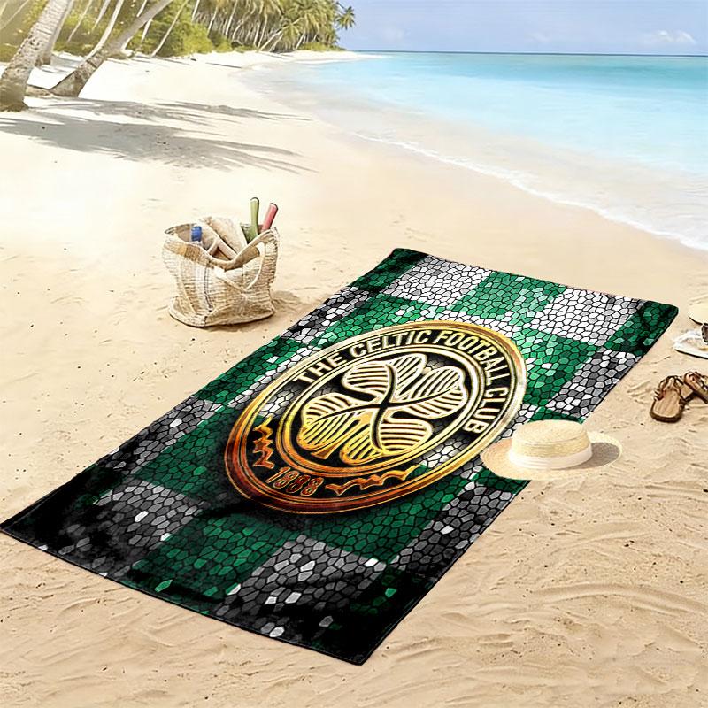 Asciugamano da Spiaggia con Stampa Celtic F.C., Asciugamano Grande Morbido ad Asciugatura Rapida per Spiaggia Campeggio Nuoto