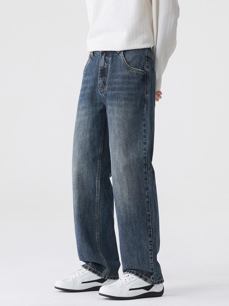 Men's American Retro Loose Straight-Leg Jeans - 2025 Autumn Wide-Leg Casual Trend