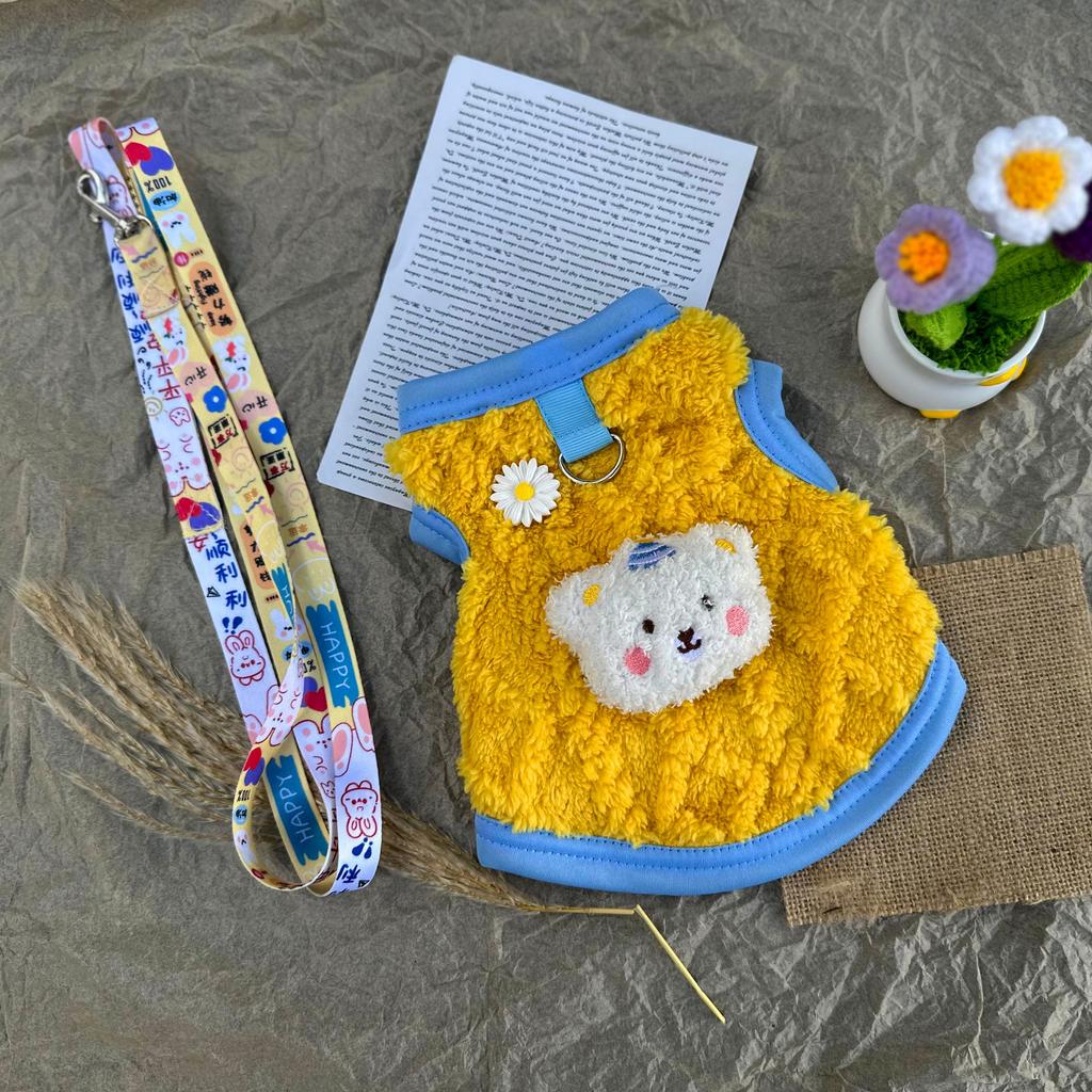 Ropa para perro gato chaleco de invierno ropa para mascotas cálida linda caricatura Oso Grande títere de peluche ropa para mascotas