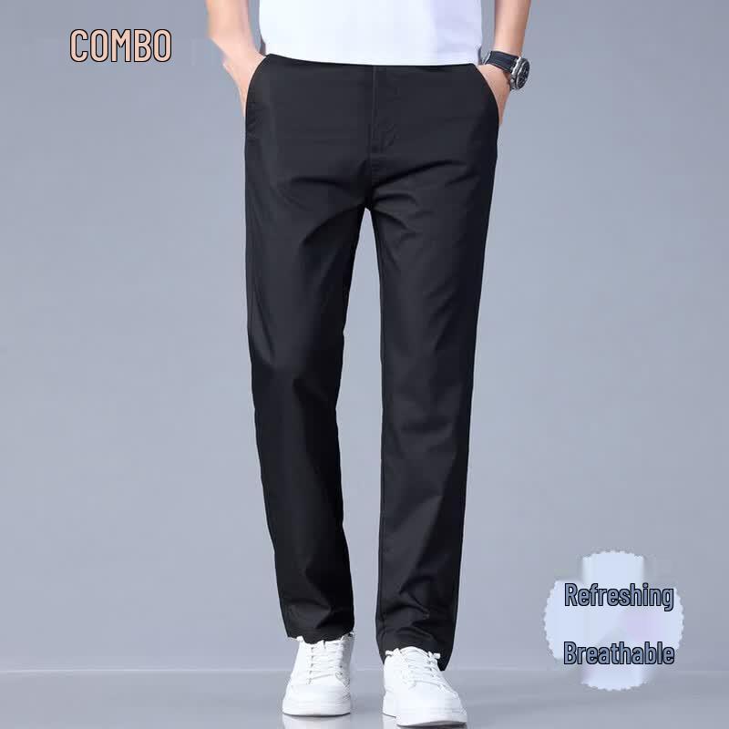 Men's Business Casual Straight-Leg Trousers