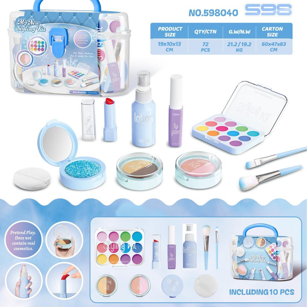 Children'S Play House Simulation Makeup Toys Girls Makeup Sets Non-Smearing With Storage Box Tools