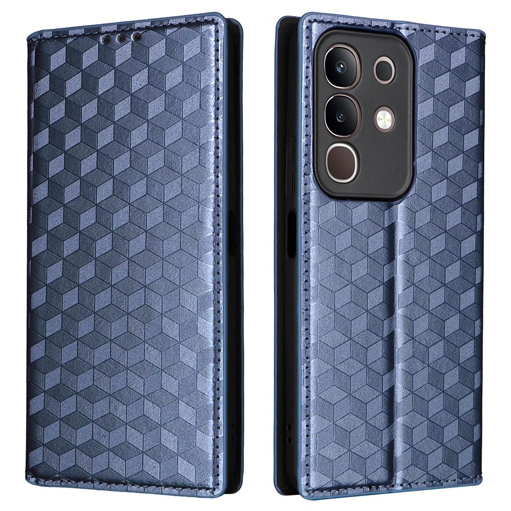 For Vivo Y29 4G/T4x 5G Case Wallet Rhombus Imprinted Leather Phone Cover