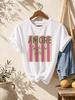 Women Stretchy White Crew Neck Short Sleeve T-Shirt Spicy Margarita Red Letter Graphic Print Casual Summer Beach Party Daily Tops
