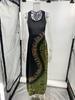 2025 Summer European & American Women's Printed Strap Backless Dress