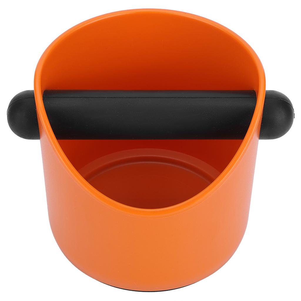 Mini Coffee Grounds Container NonSlip Straight Port Household Grind Bucket Knock Bin Box(Orange )